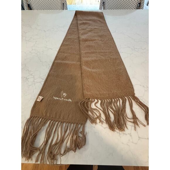 Alpaca Camargo Woven 100% Alpaca Fringe Camel Brown Scarf Made in Peru - Picture 6 of 6